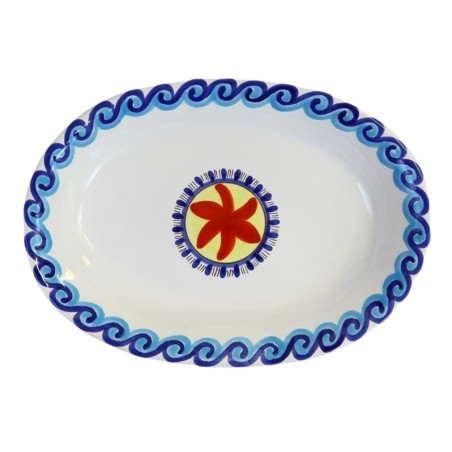Oval plate Tramontana De Simone sicilian handmade pottery Oval plate Tramontana De Simone sicilian handmade pottery
